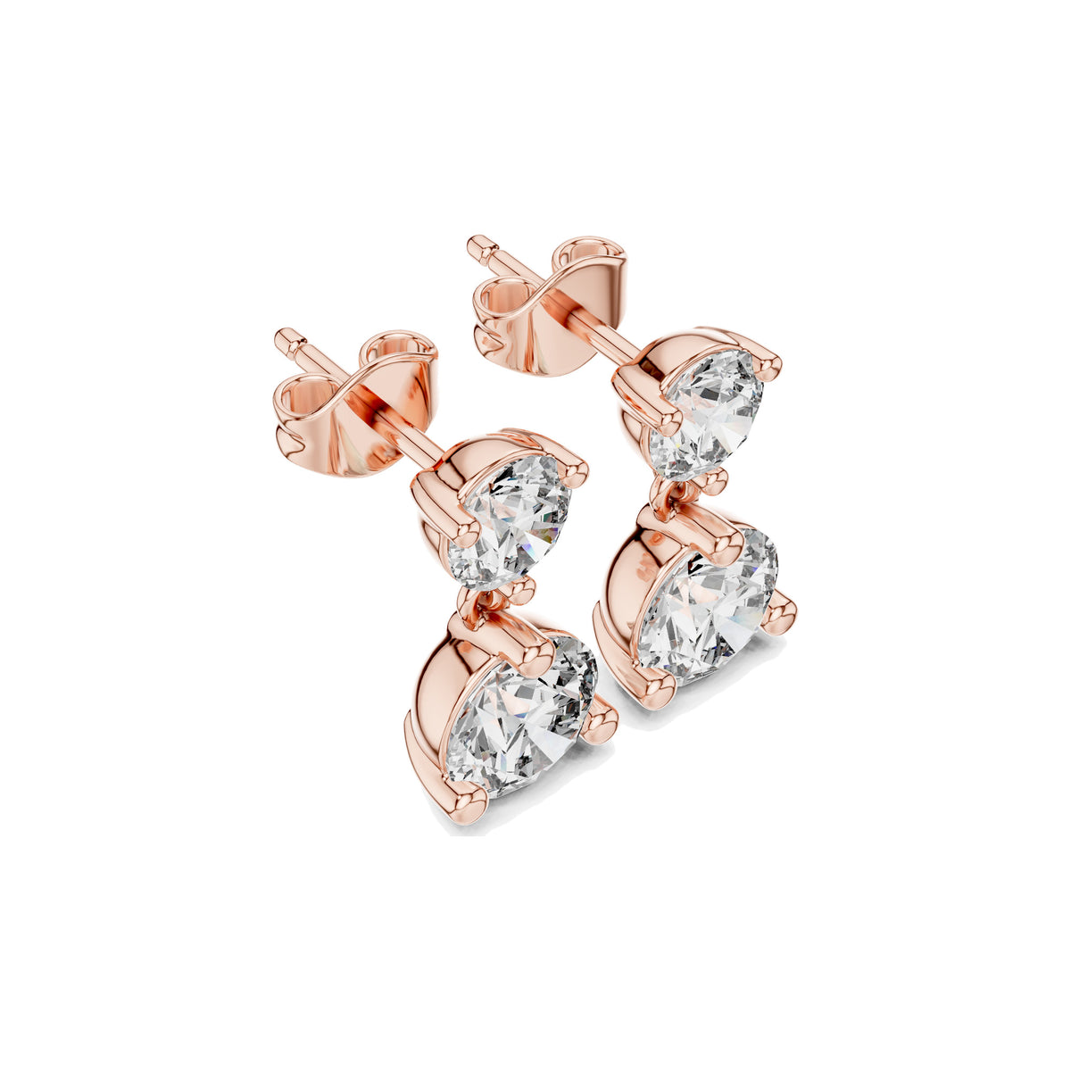 Just Off The Lobe Earrings in rose gold, three-quarter view
