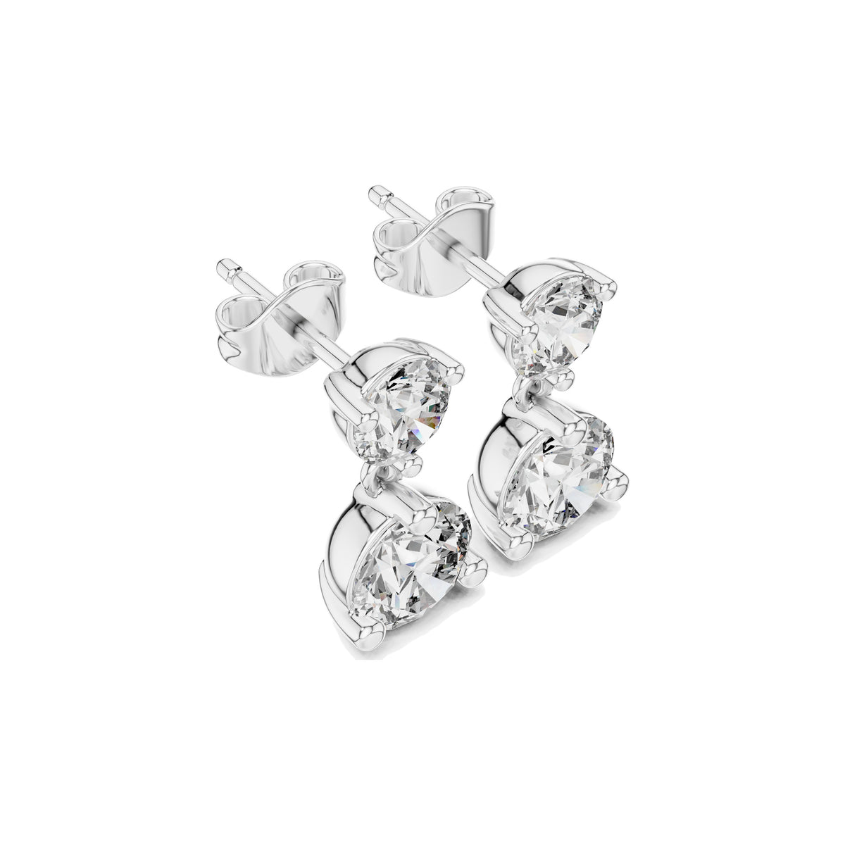 Just Off The Lobe Earrings in white gold, three-quarter view
