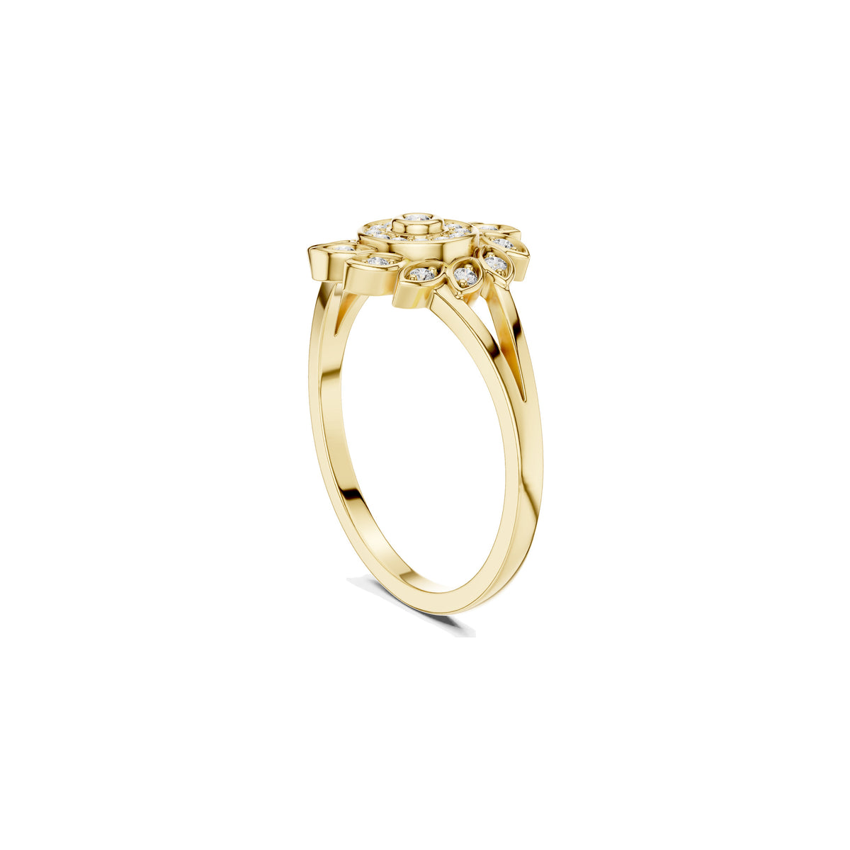 Low On The Finger Ring in 18KT yellow gold, front