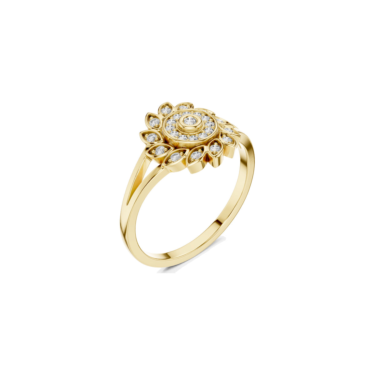 Low On The Finger Ring, three-quarter view