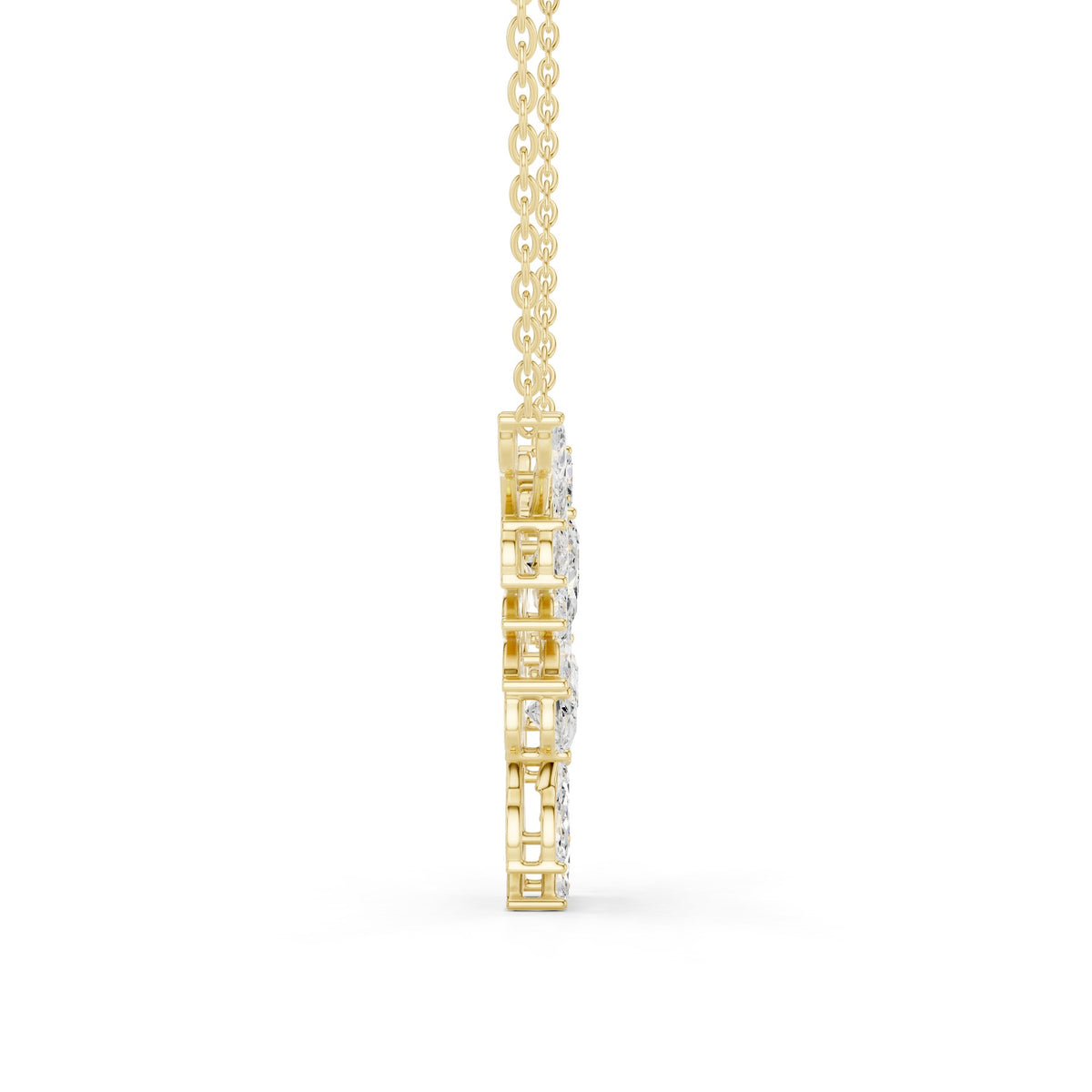 Lying Along The Collarbone Pendant in 18KT yellow gold, leaf detail