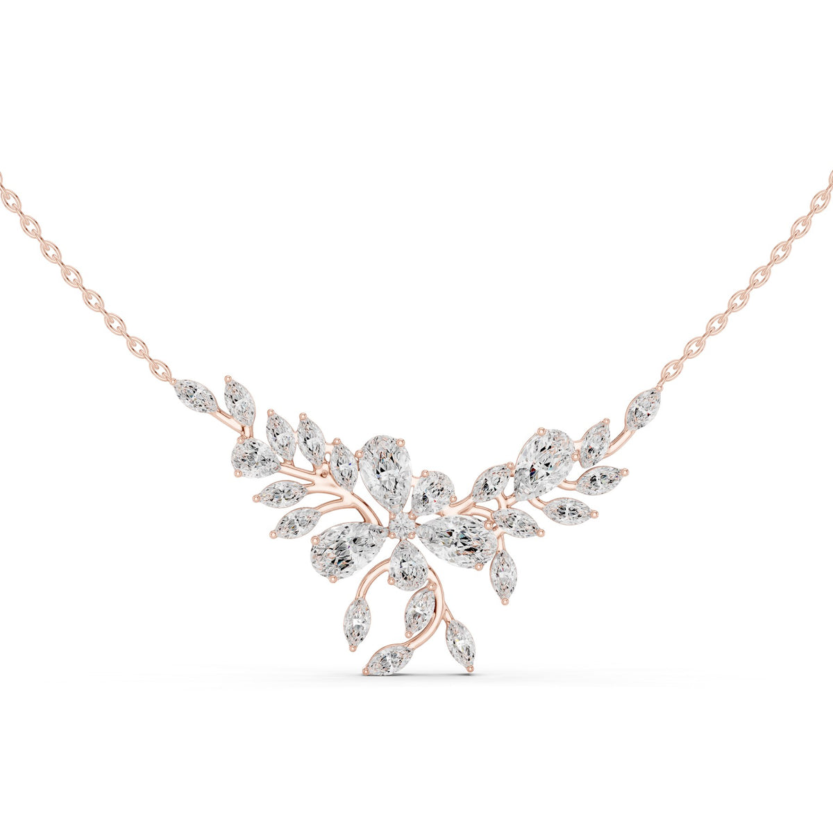 Lying Along The Collarbone Pendant in rose gold, top view