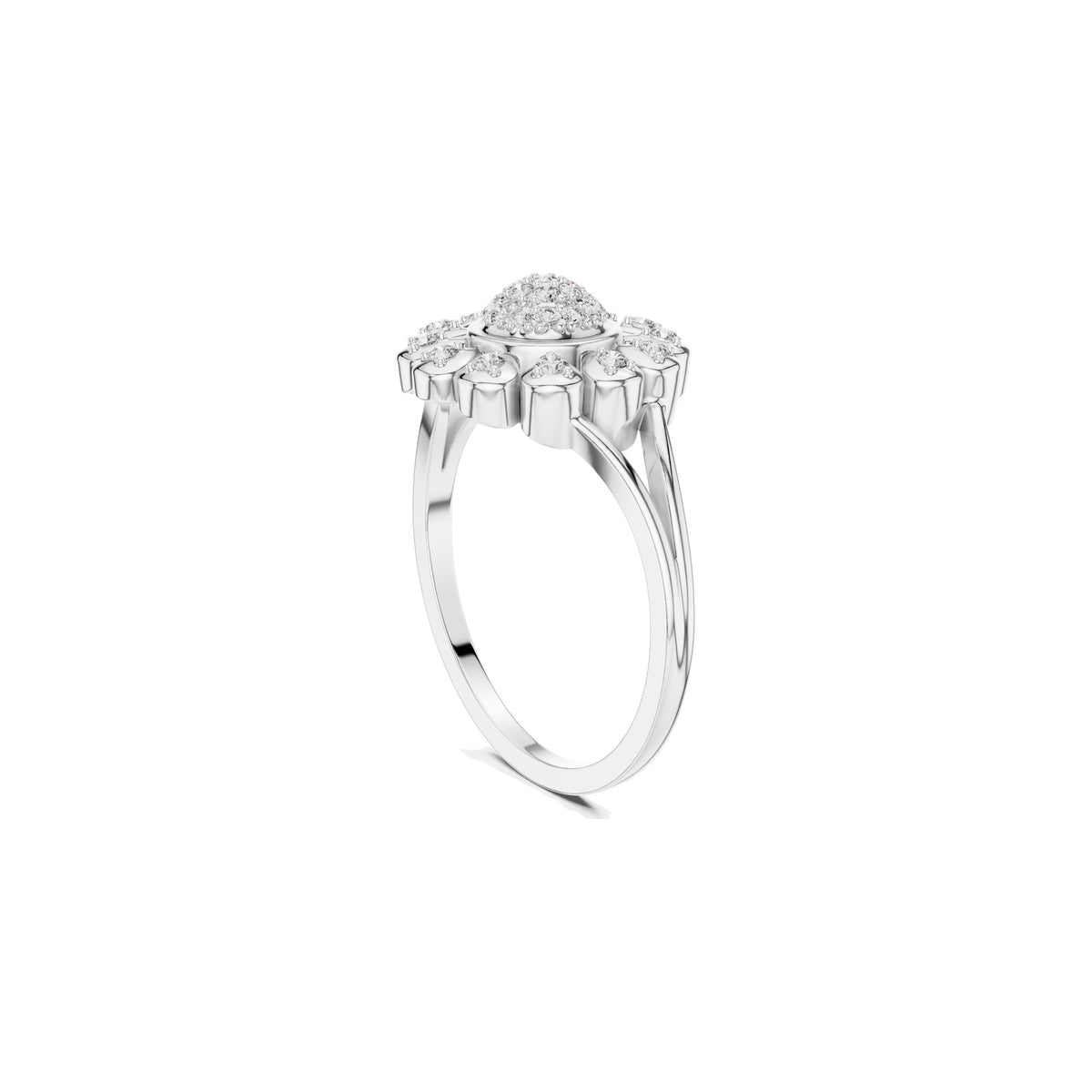 Off The Finger Ring in white gold