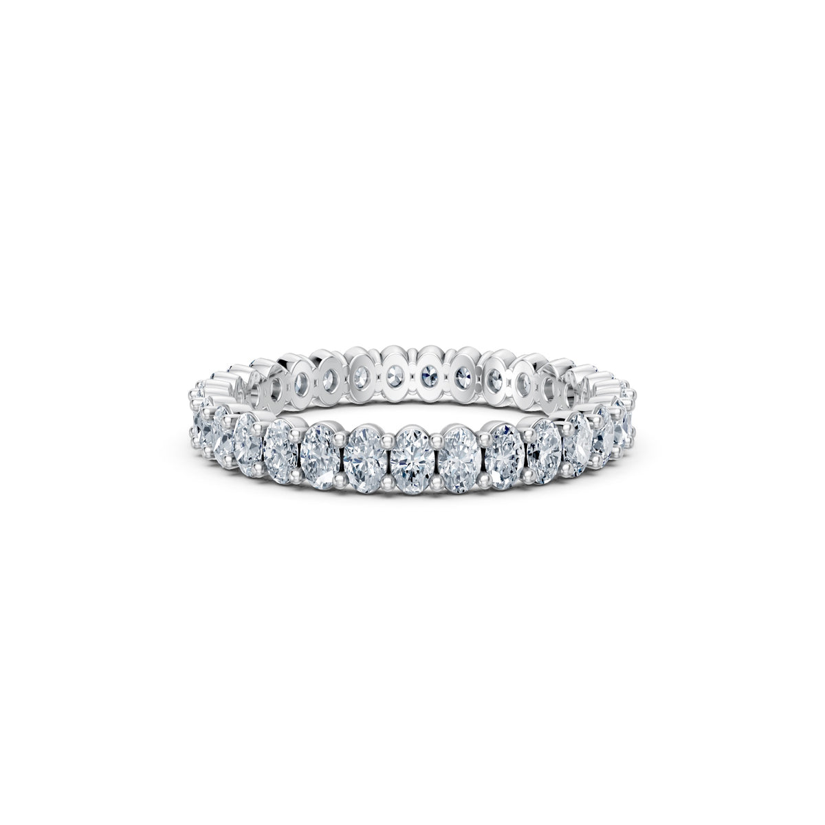 Ovals Right Round The Finger Ring in 18KT yellow gold, top view
