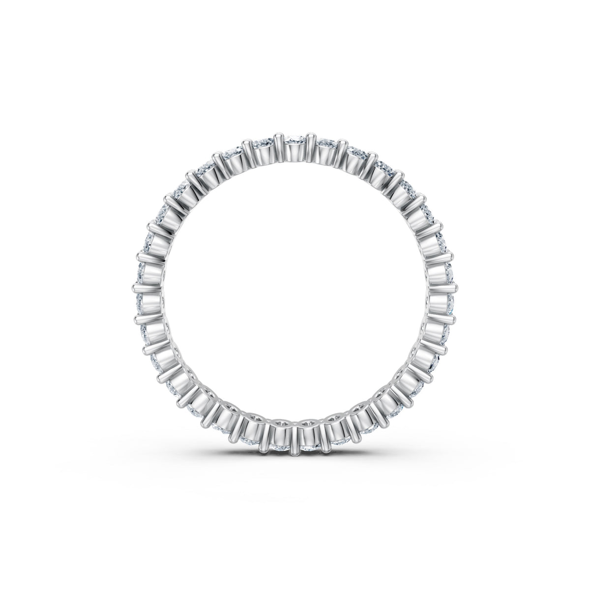 Ovals Right Round The Finger Ring in white gold, front view