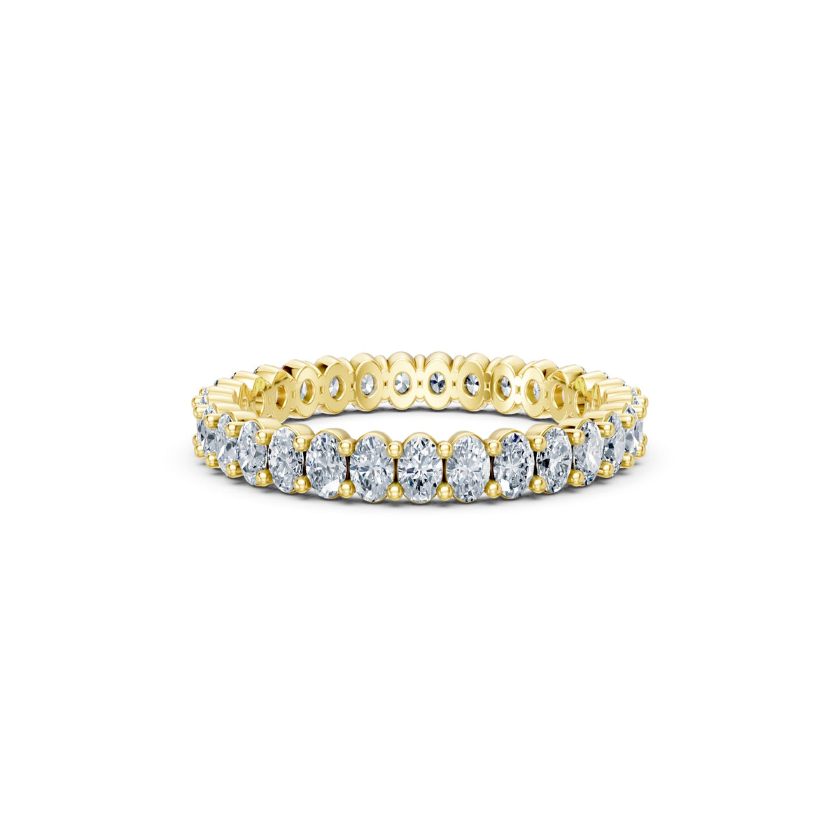 Ovals Right Round The Finger Ring in white gold, top view