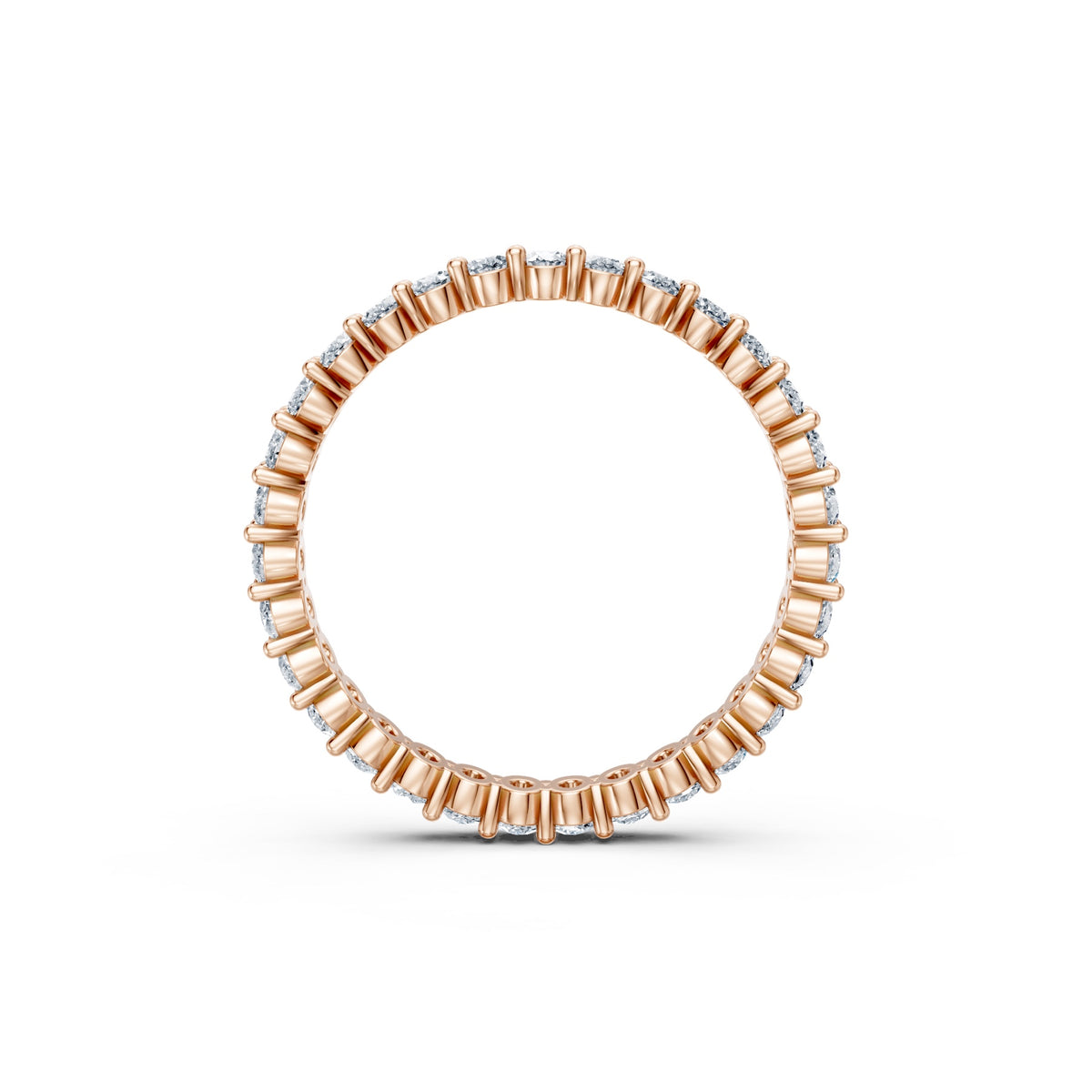 Ovals Right Round The Finger Ring in rose gold, front view