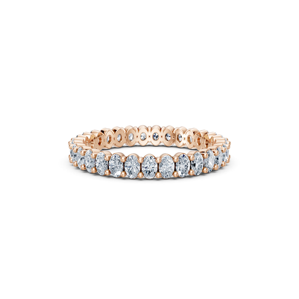 Ovals Right Round The Finger Ring in rose gold, top view