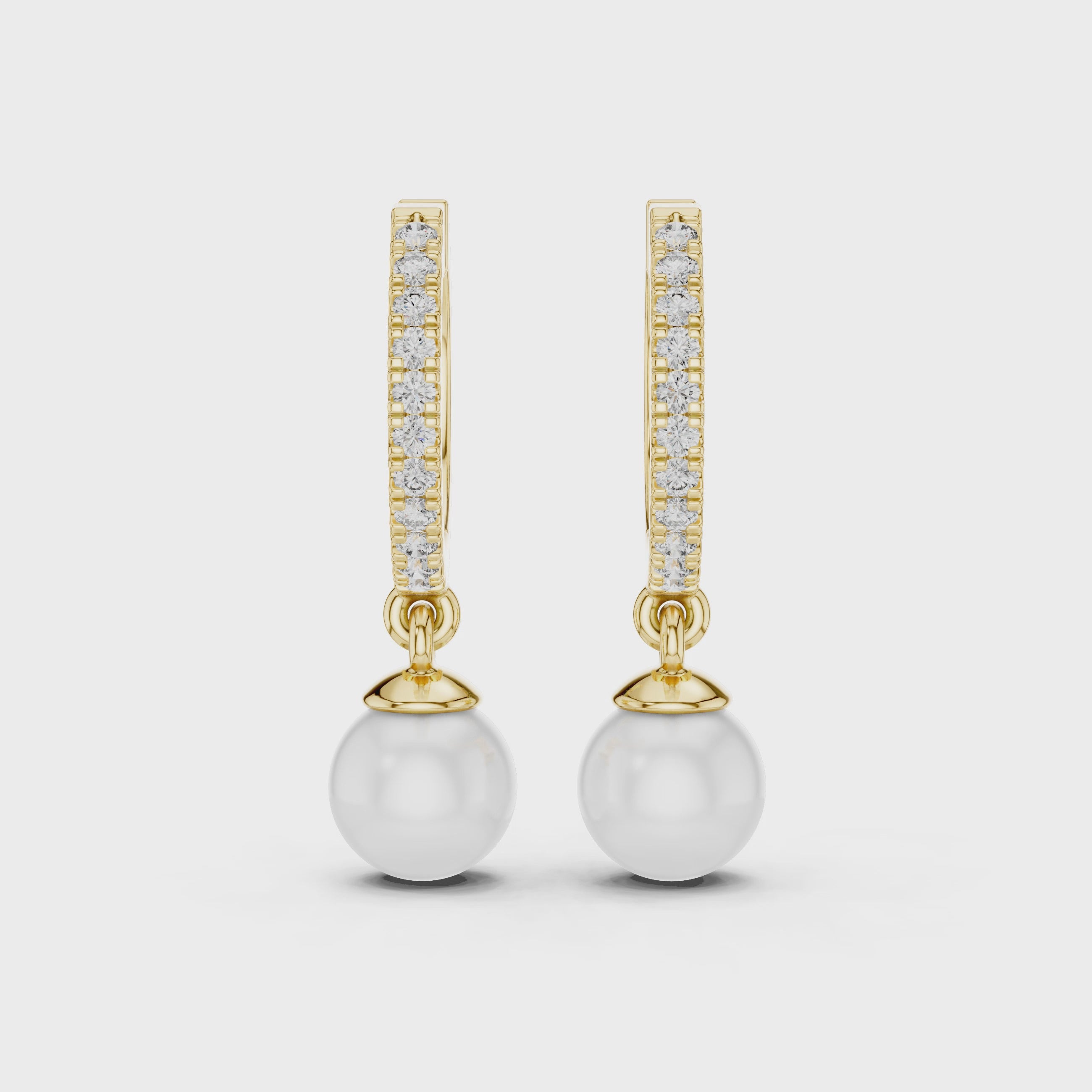 Just Below The Lobe Earrings turning, 18KT yellow gold