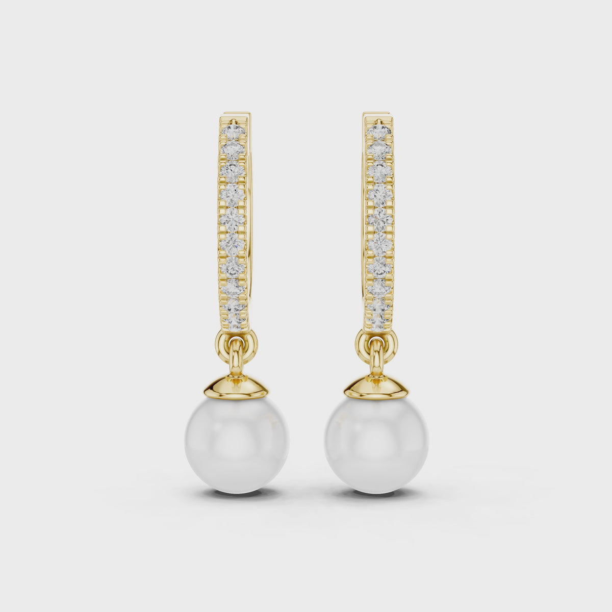 Just Below The Lobe Earrings turning, 18KT yellow gold