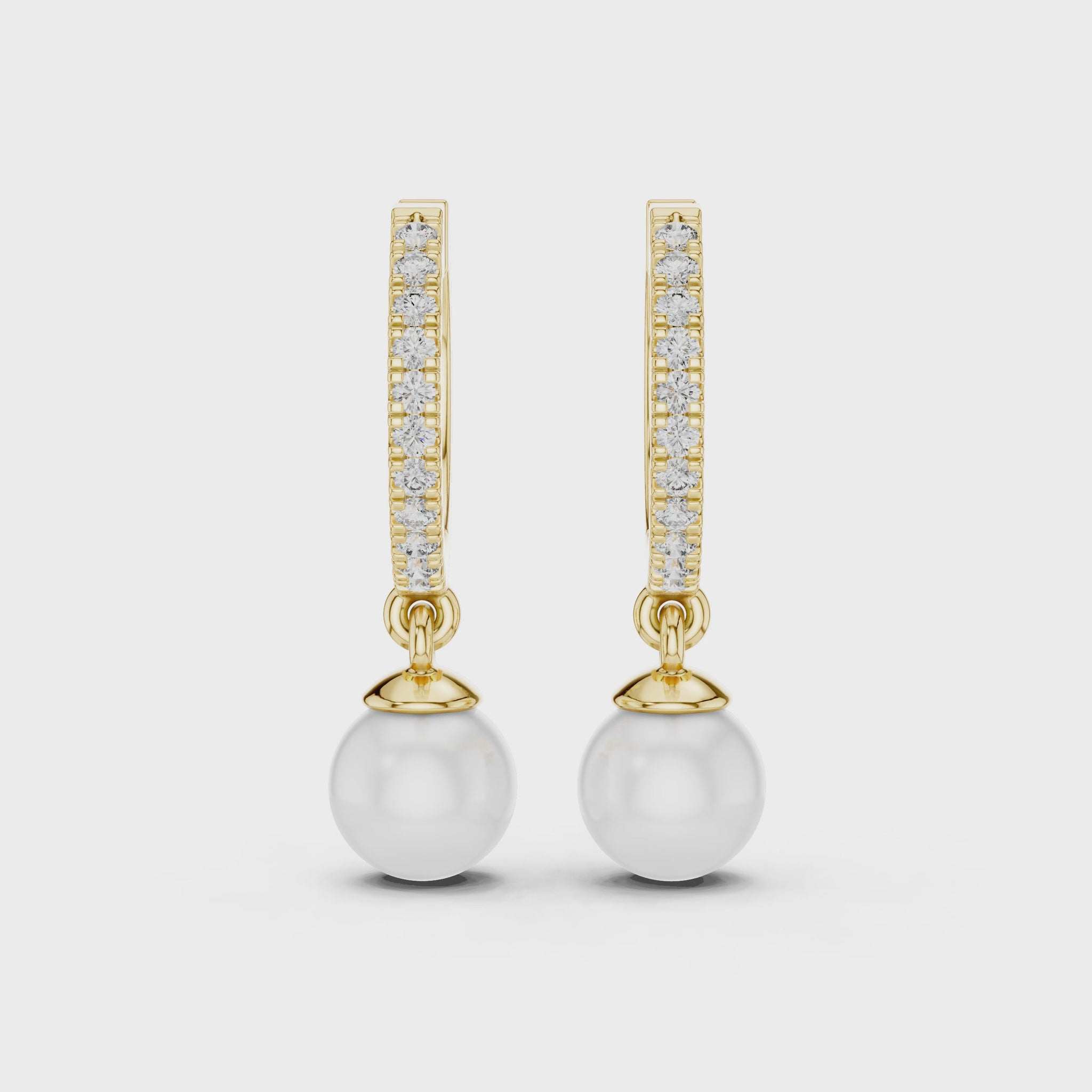 Just Below The Lobe Earrings turning, 18KT yellow gold