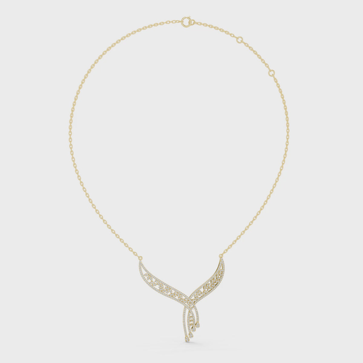 Into The Neckline Pendant turning, 18KT yellow gold