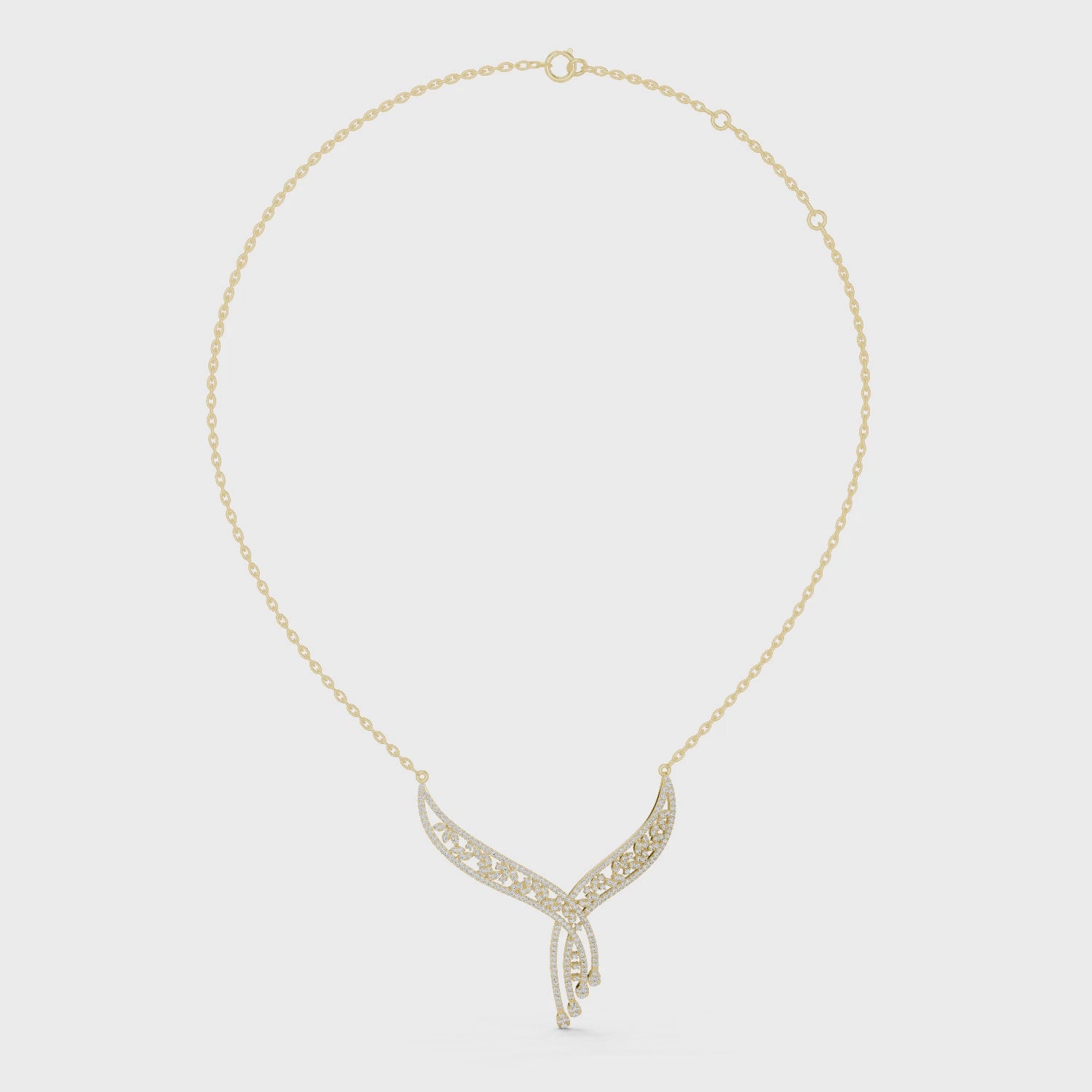 Into The Neckline Pendant turning, 18KT yellow gold