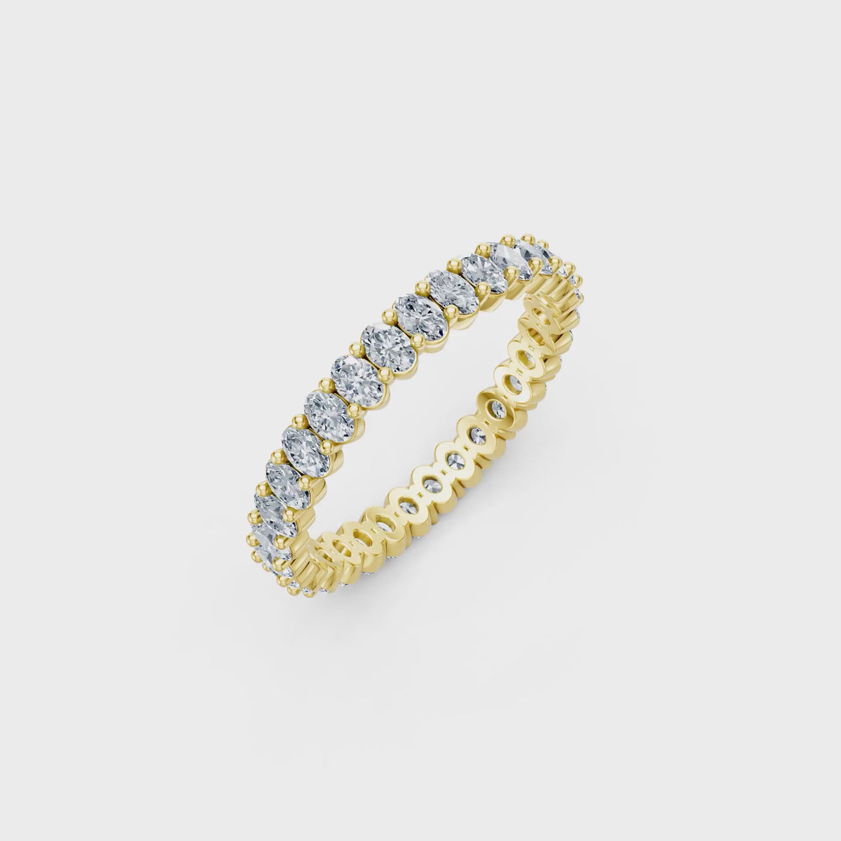 Ovals Right Round The Finger Ring turning, 18KT yellow gold