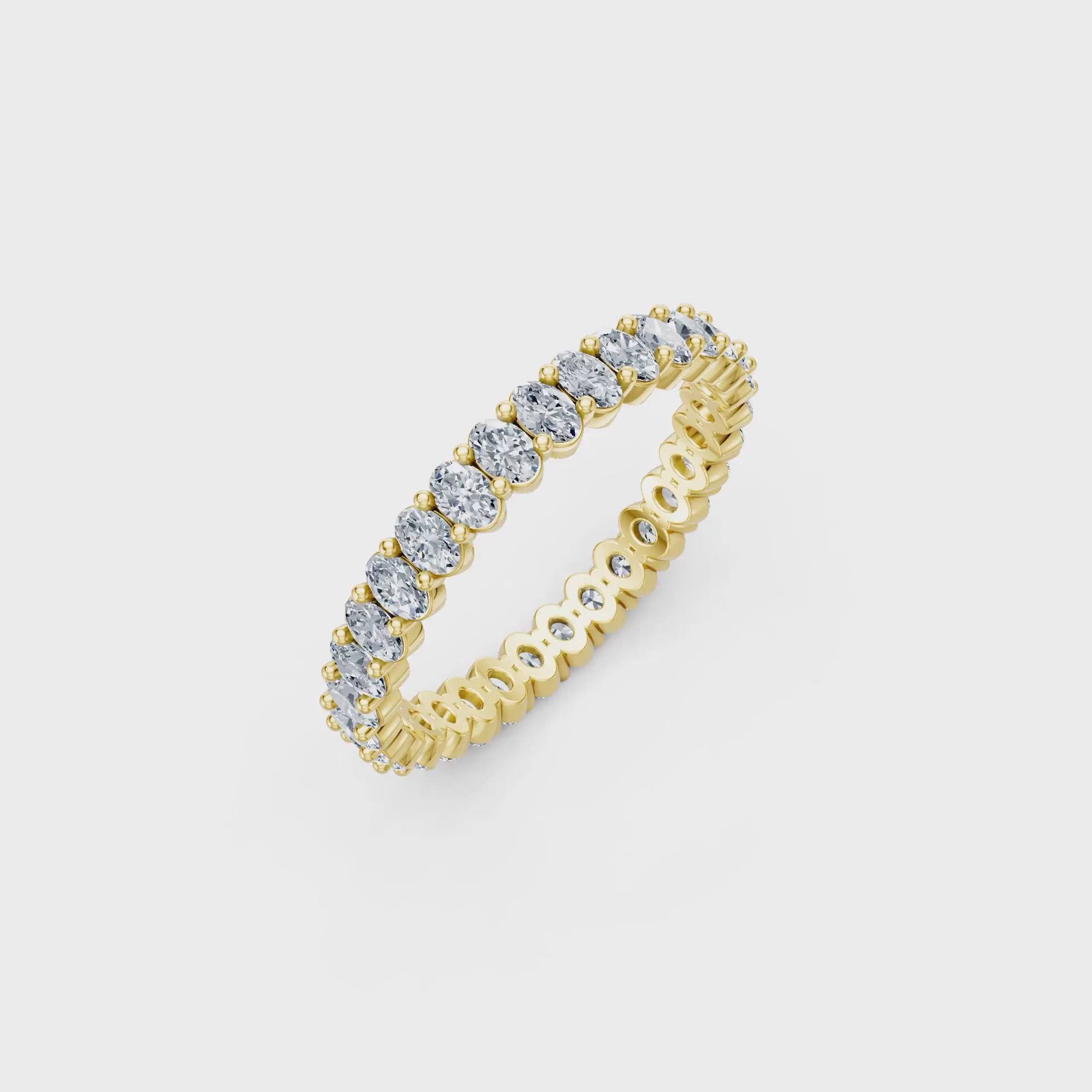 Ovals Right Round The Finger Ring turning, 18KT yellow gold