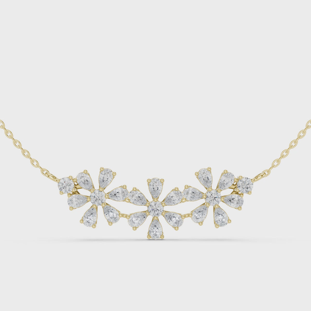 In A Row At The Throat Pendant turning, 18KT yellow gold