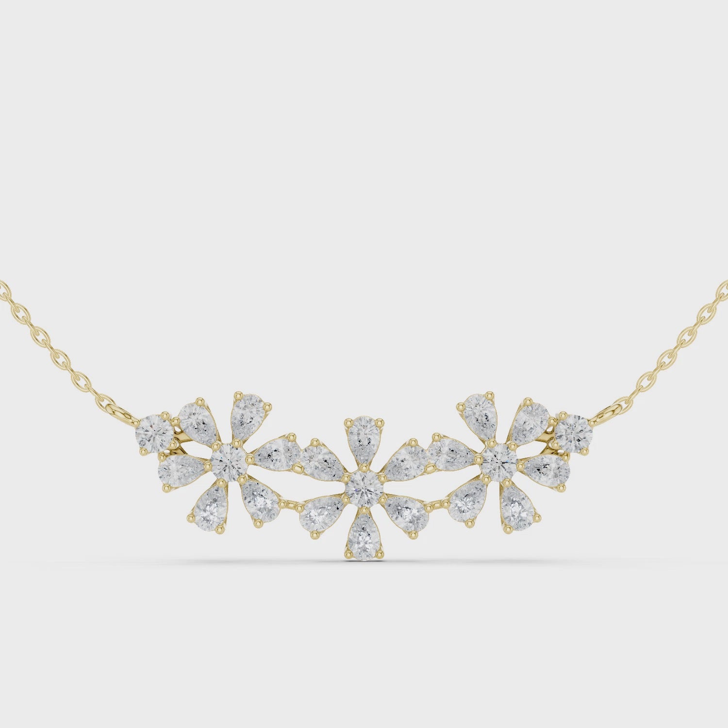 In A Row At The Throat Pendant turning, 18KT yellow gold