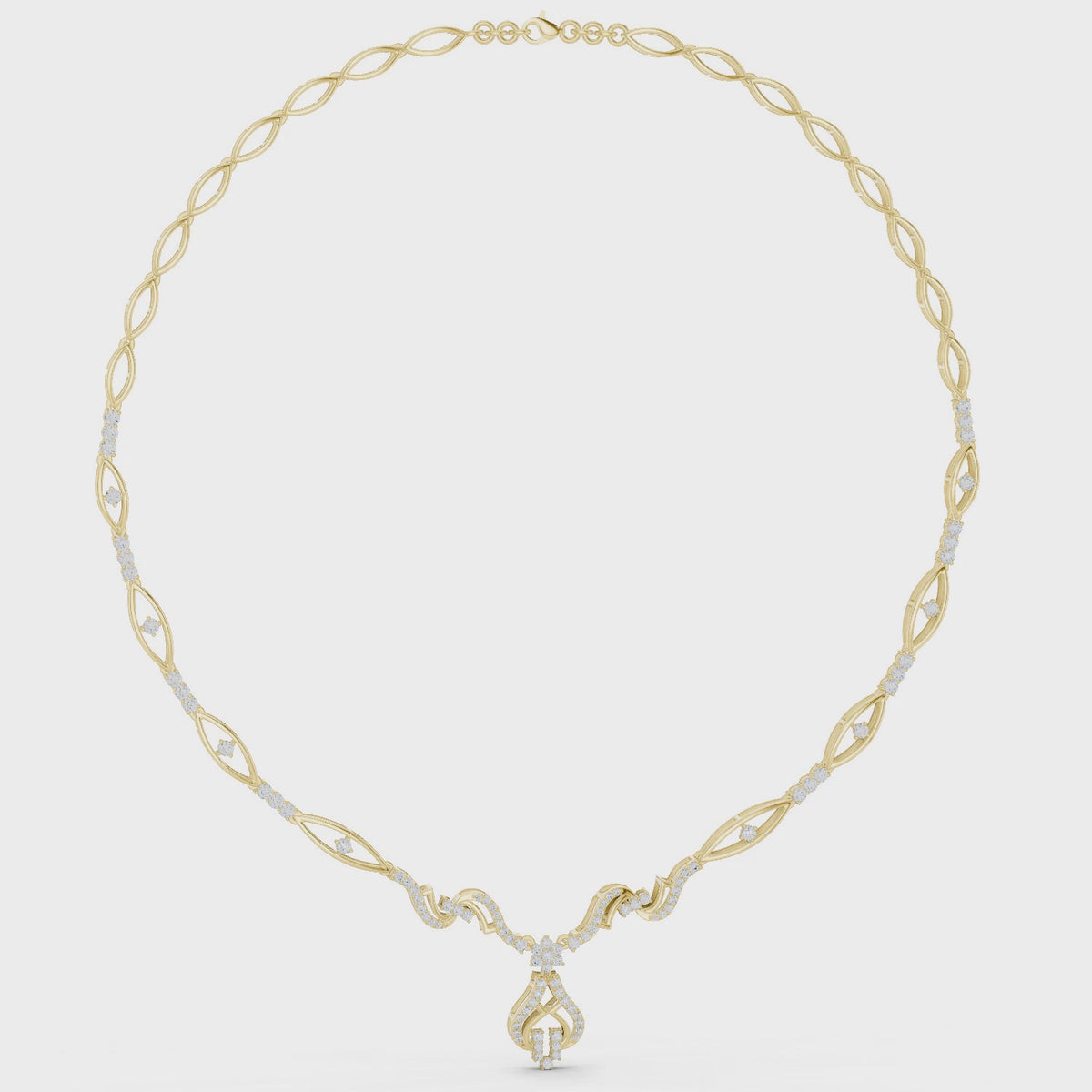 Round The Throat Necklace turning, 18KT yellow gold