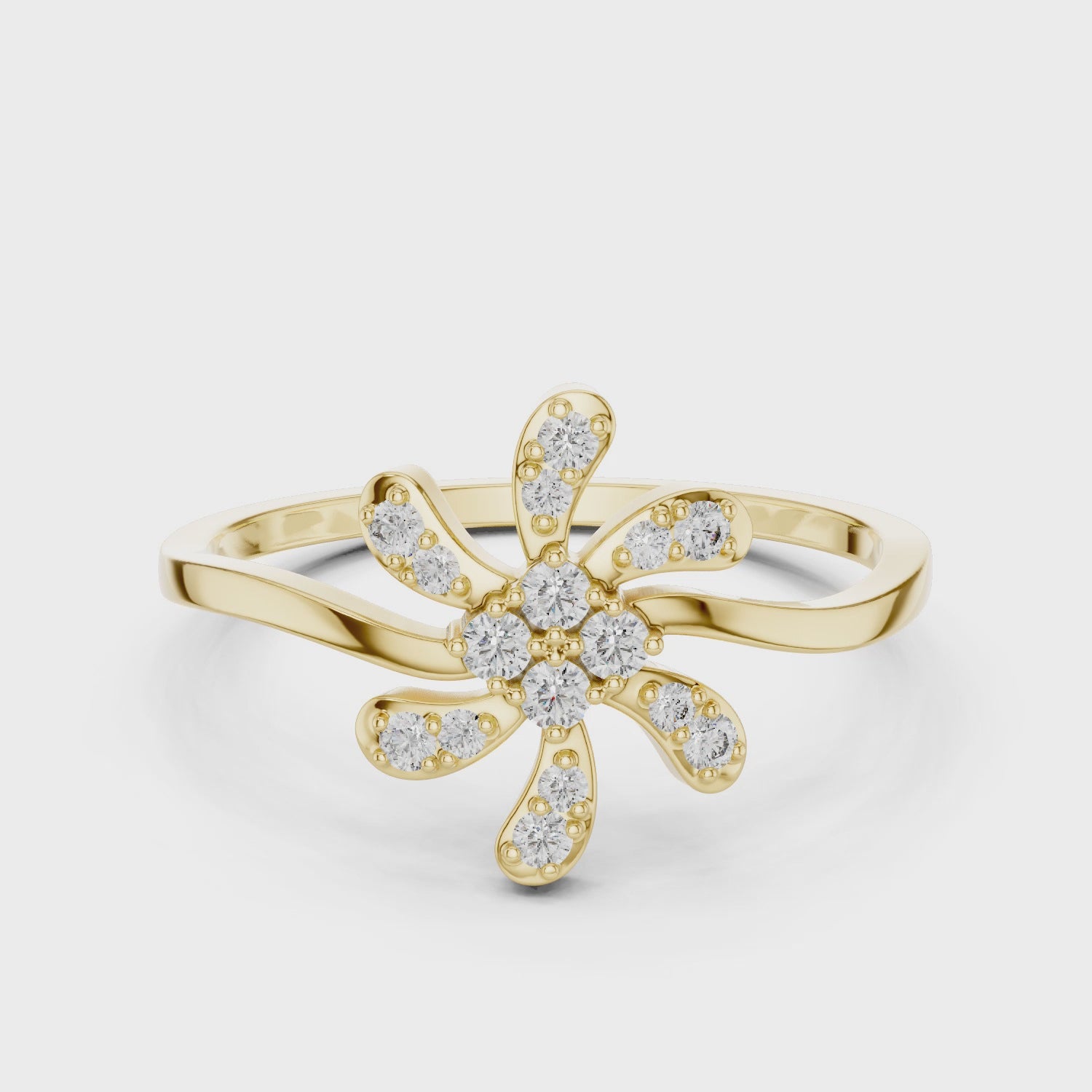 Above The Finger Ring turning, 18KT yellow gold