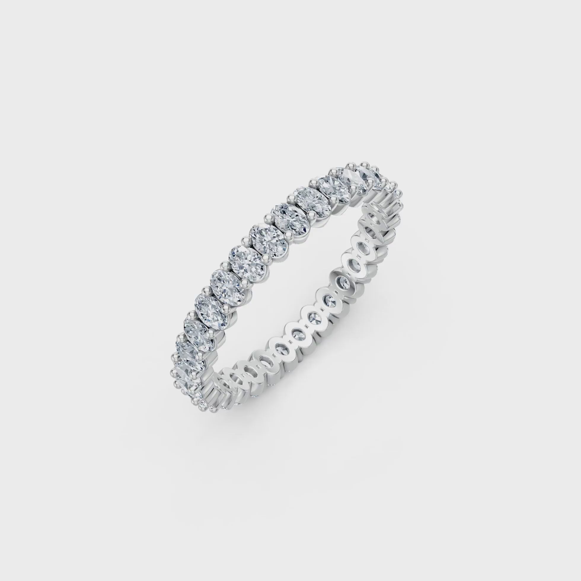 Ovals Right Round The Finger Ring turning, white gold