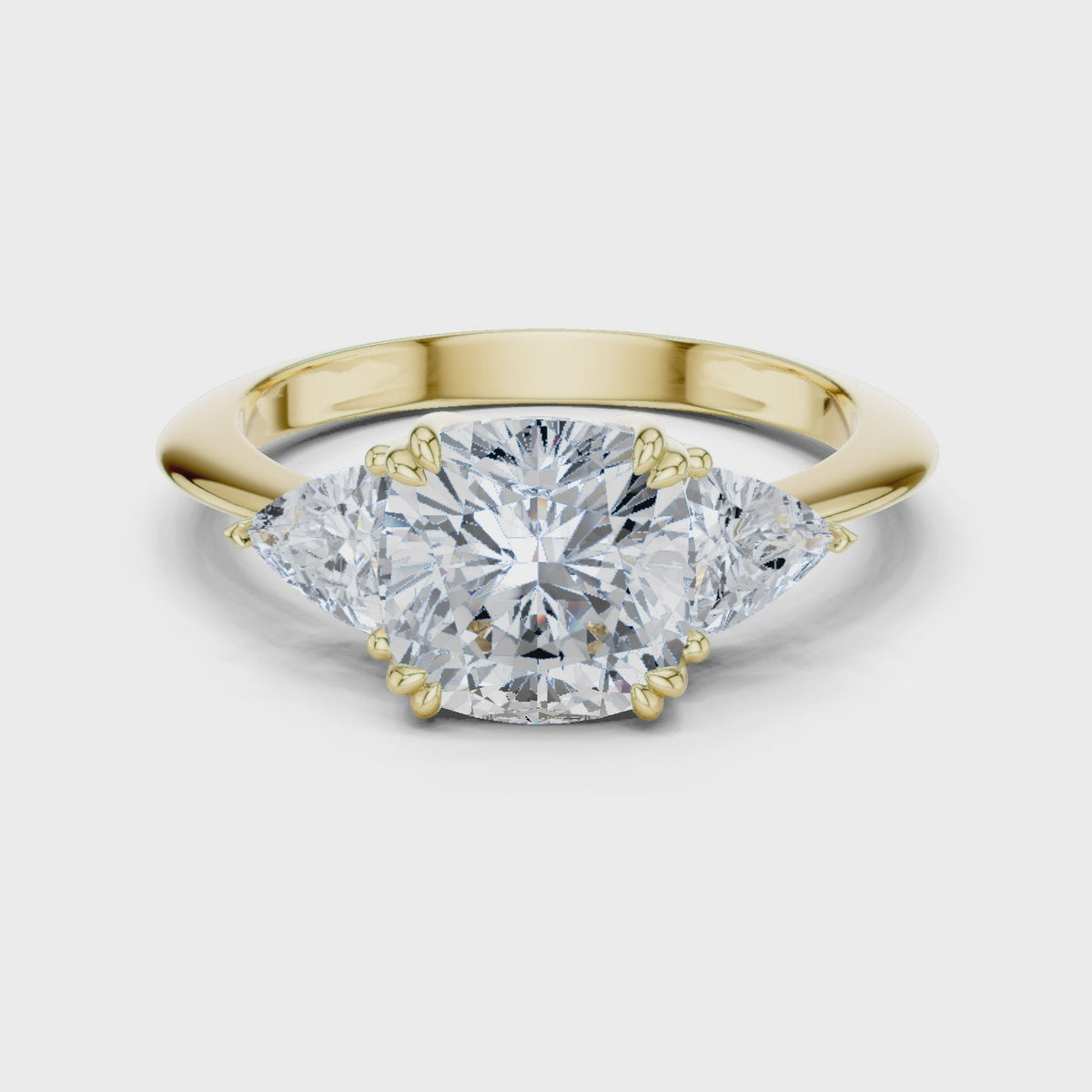 High On The Finger Ring turning, 18KT yellow gold