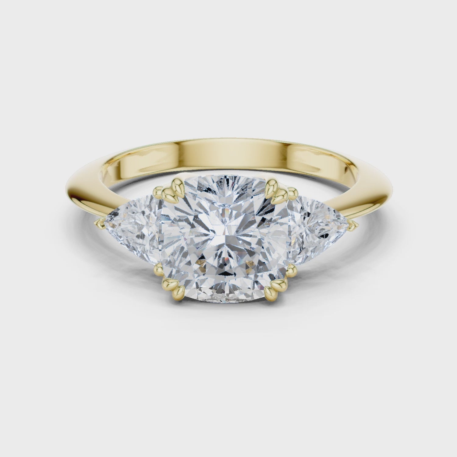 High On The Finger Ring turning, 18KT yellow gold