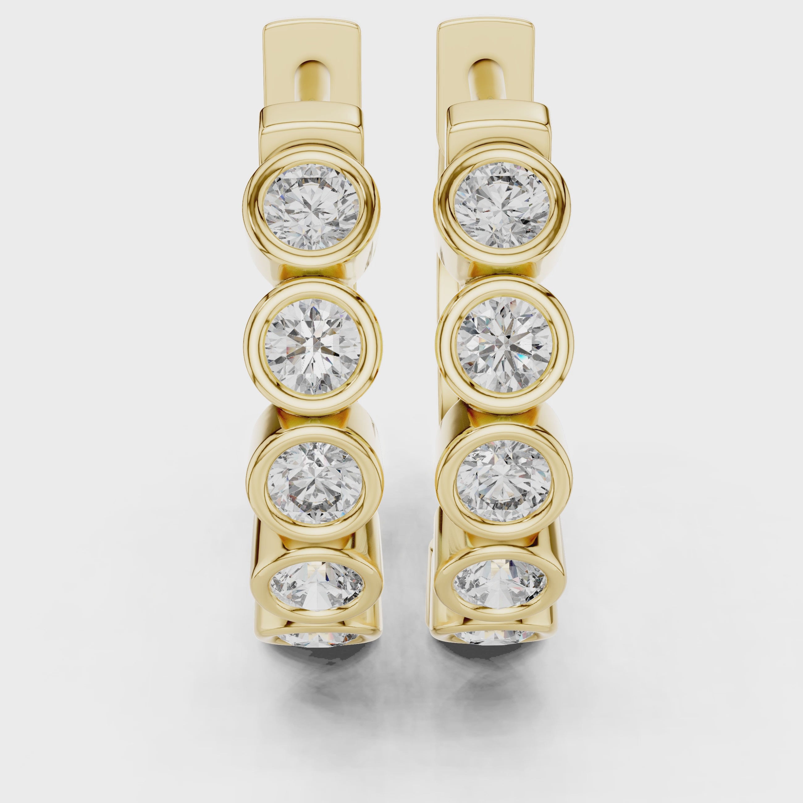 Around The Lobe Earrings turning, 18KT yellow gold