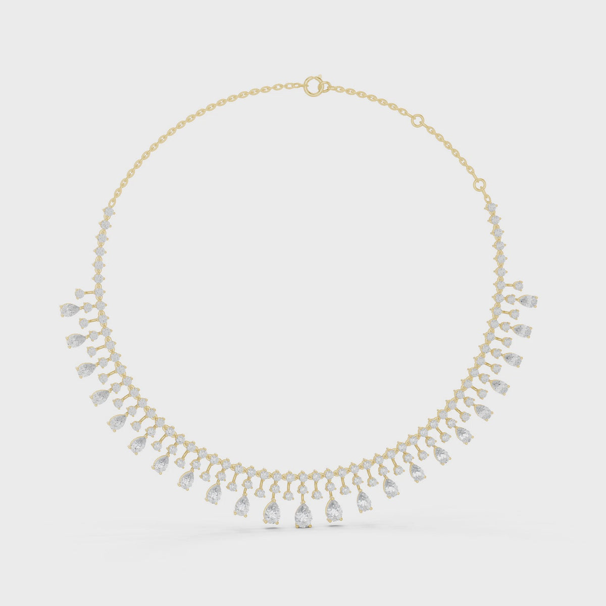 Fringed At The Throat Necklace turning, 18KT yellow gold