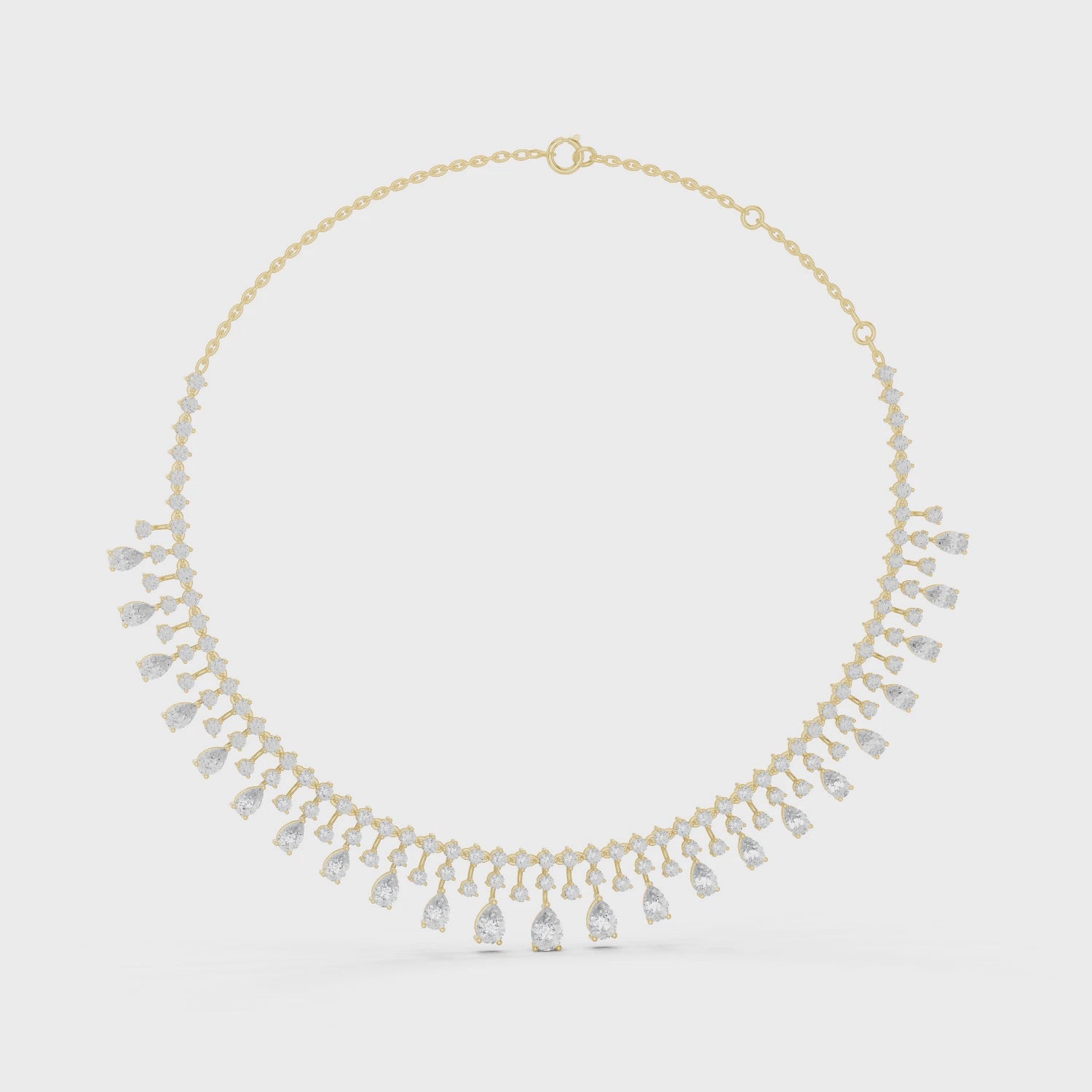 Fringed At The Throat Necklace turning, 18KT yellow gold