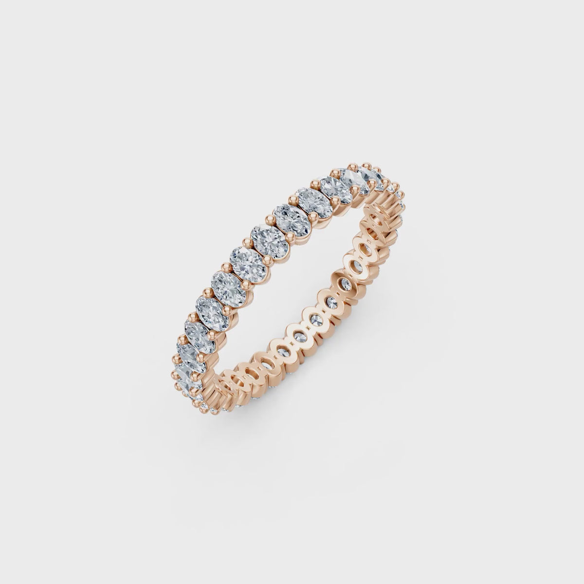 Ovals Right Round The Finger Ring turning, rose gold