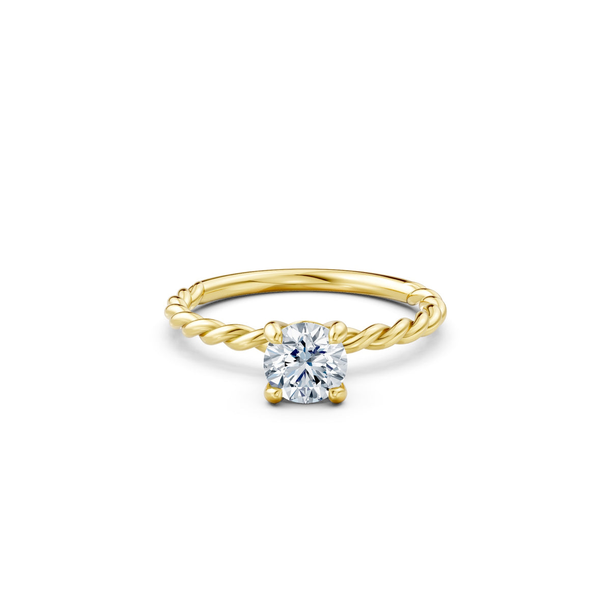 Raised Off The Finger Ring in 18KT yellow gold, top view