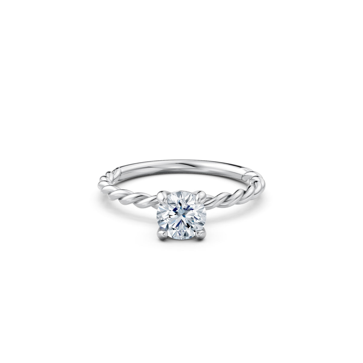 Raised Off The Finger Ring in white gold, top view