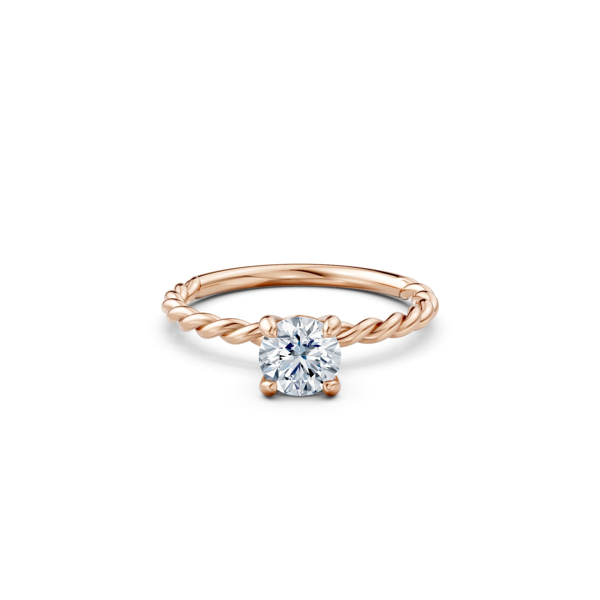 Raised Off The Finger Ring in rose gold, top view