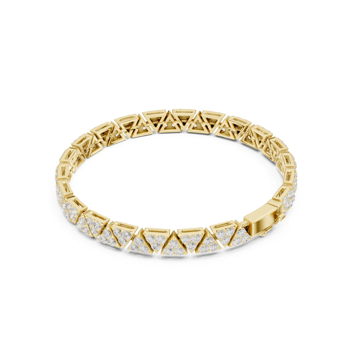 Right Round The Wrist Bracelet in 18KT yellow gold, angled view
