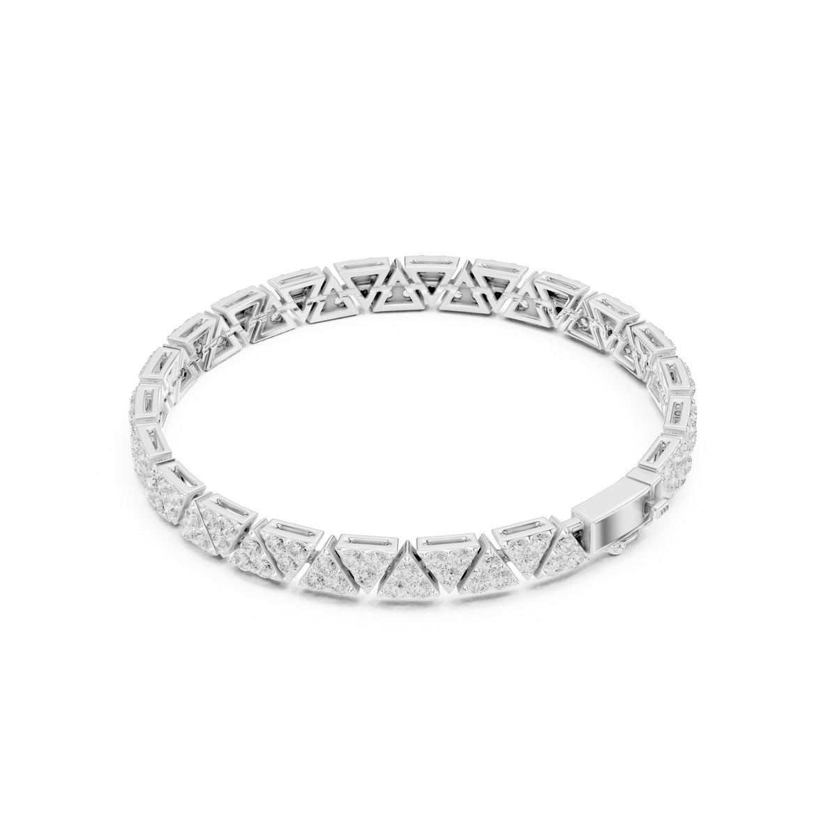 Right Round The Wrist Bracelet in white gold, angled view