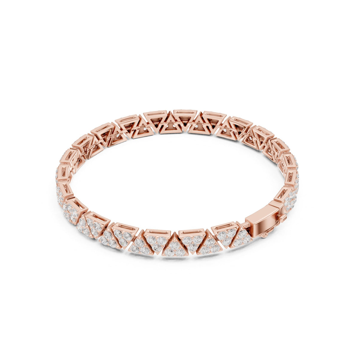 Right Round The Wrist Bracelet in rose gold, angled view