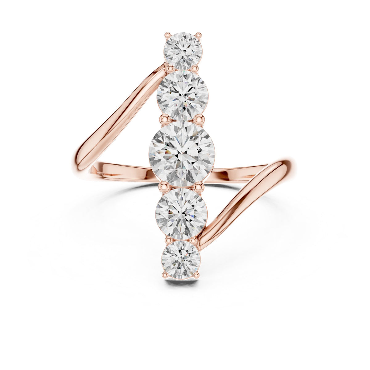Up The Finger Ring in rose gold, top view