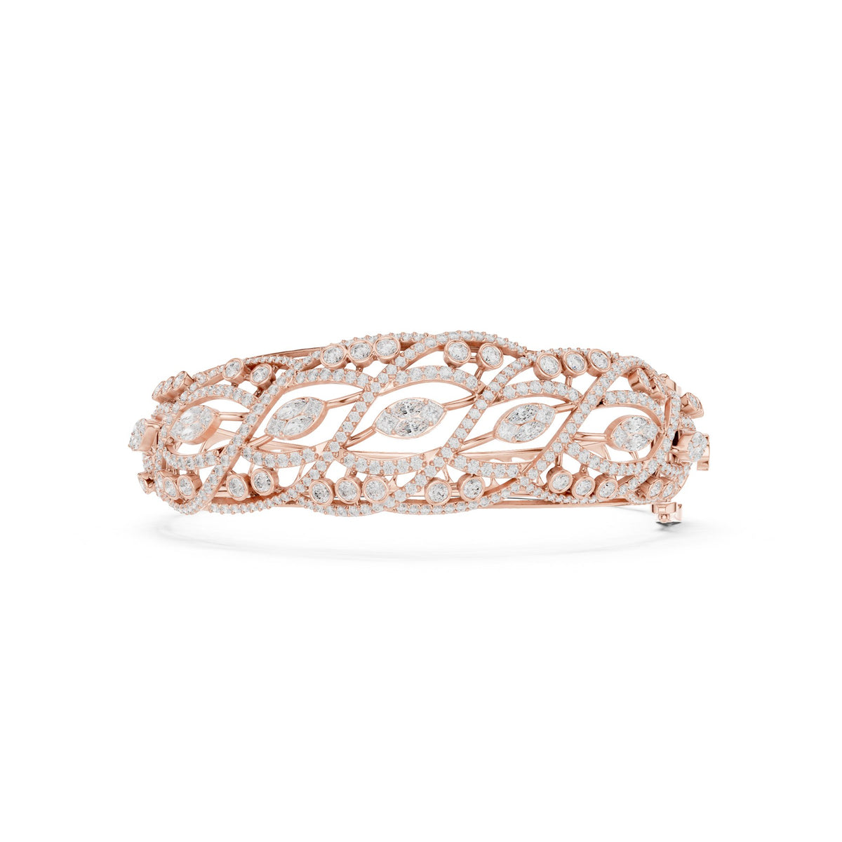 Wide On The Wrist Bangle in rose gold, top view